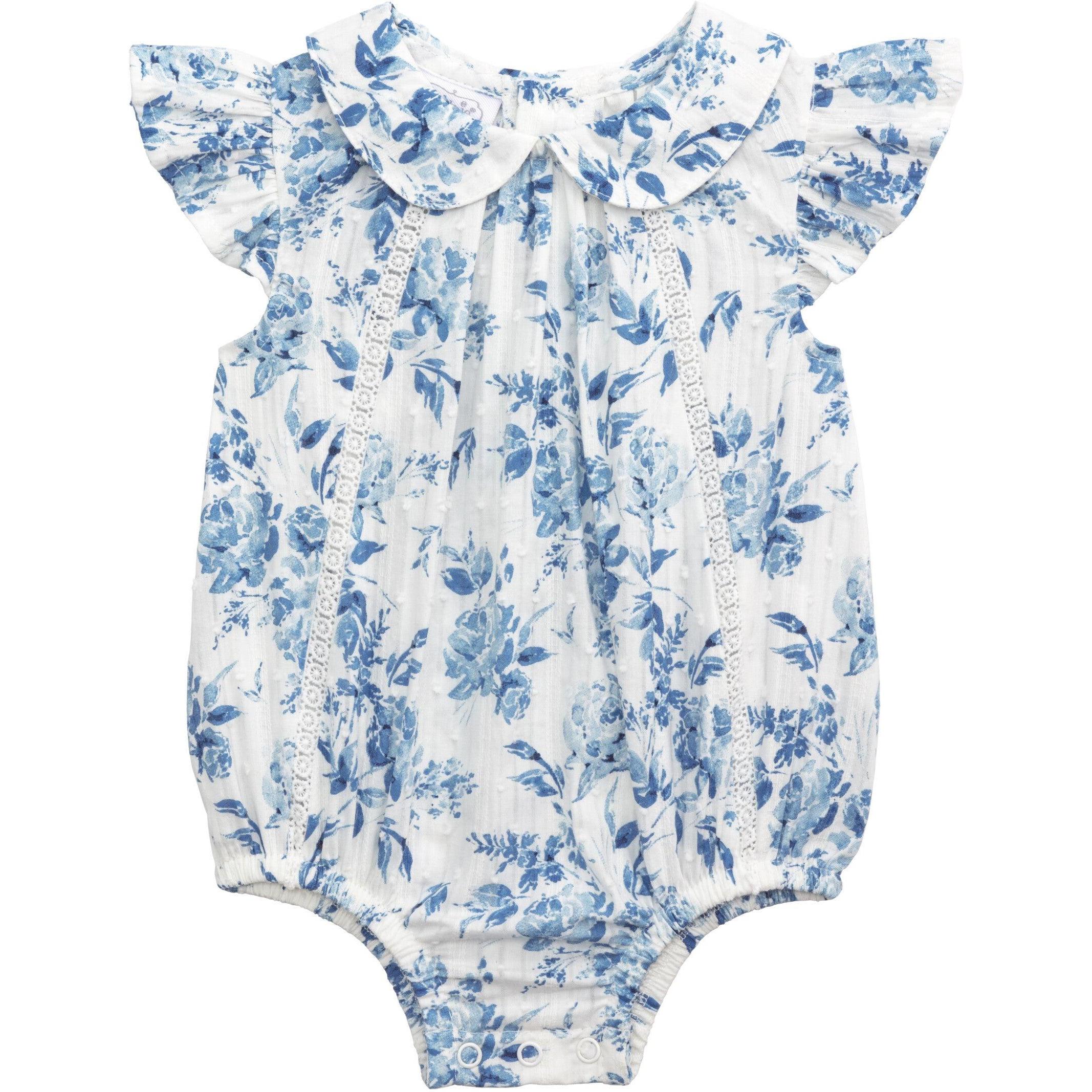 Mud Pie Blue Floral Bubble