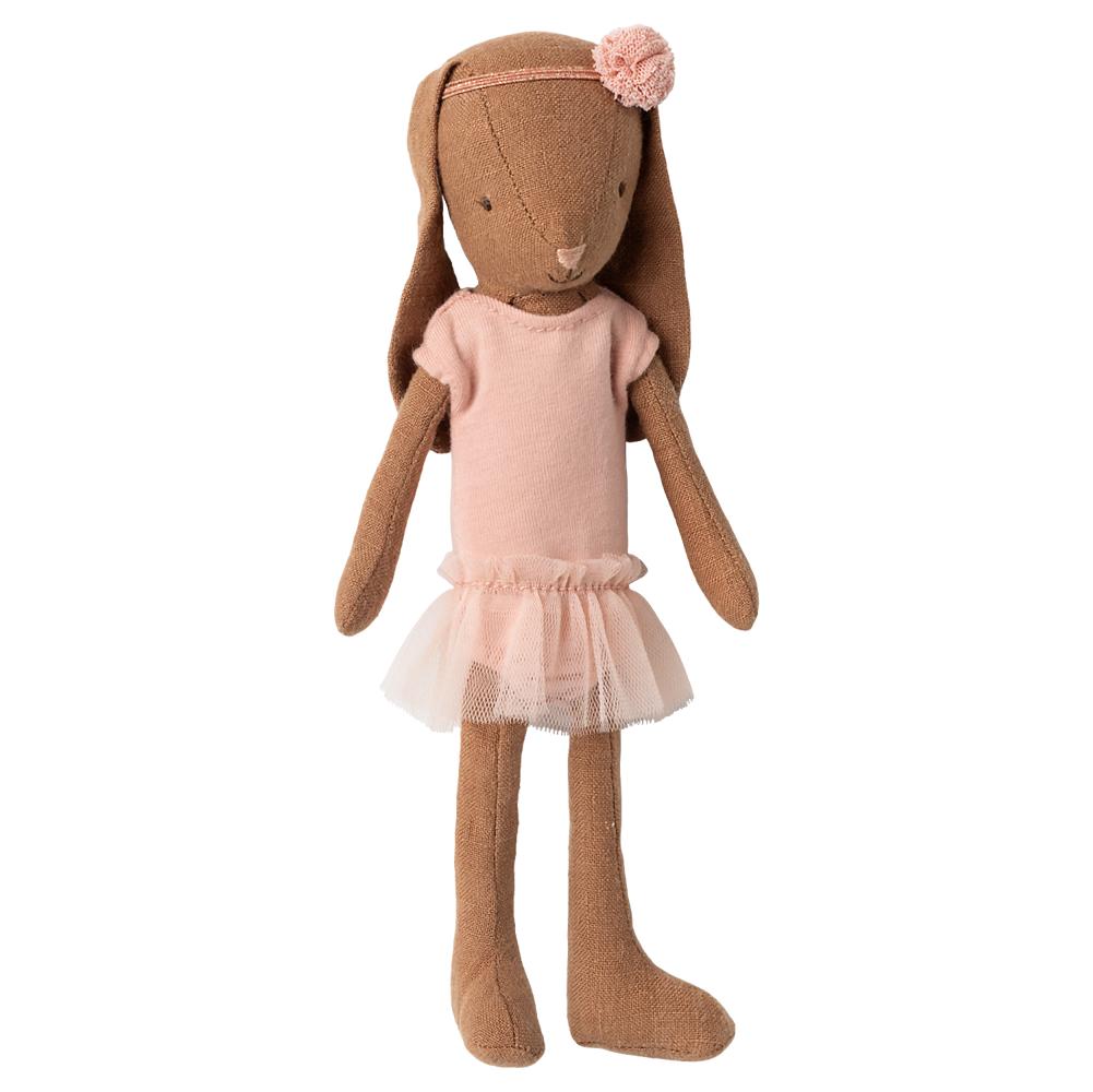 Maileg Bunny size 1, Chocolate brown - Ballet suit and skirt rose