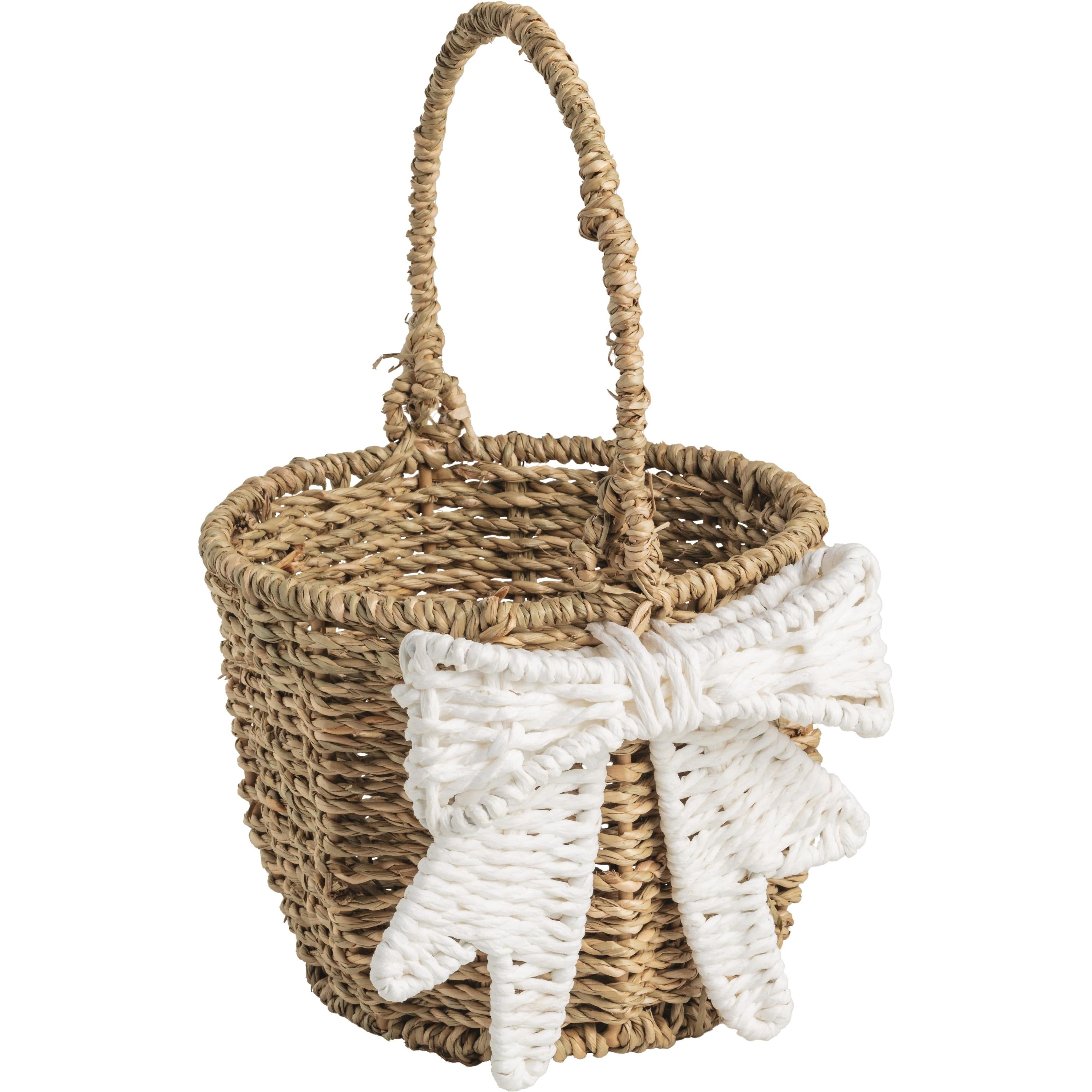 Mud Pie White Bow Easter Basket