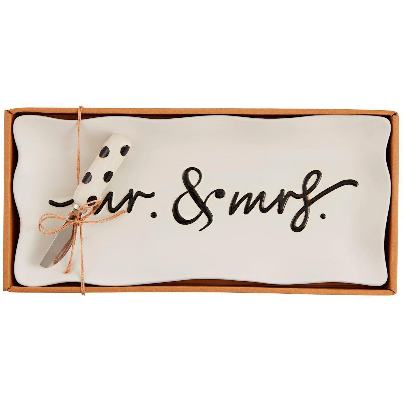 Mud Pie Mr. & Mrs. Hostess Tray Set