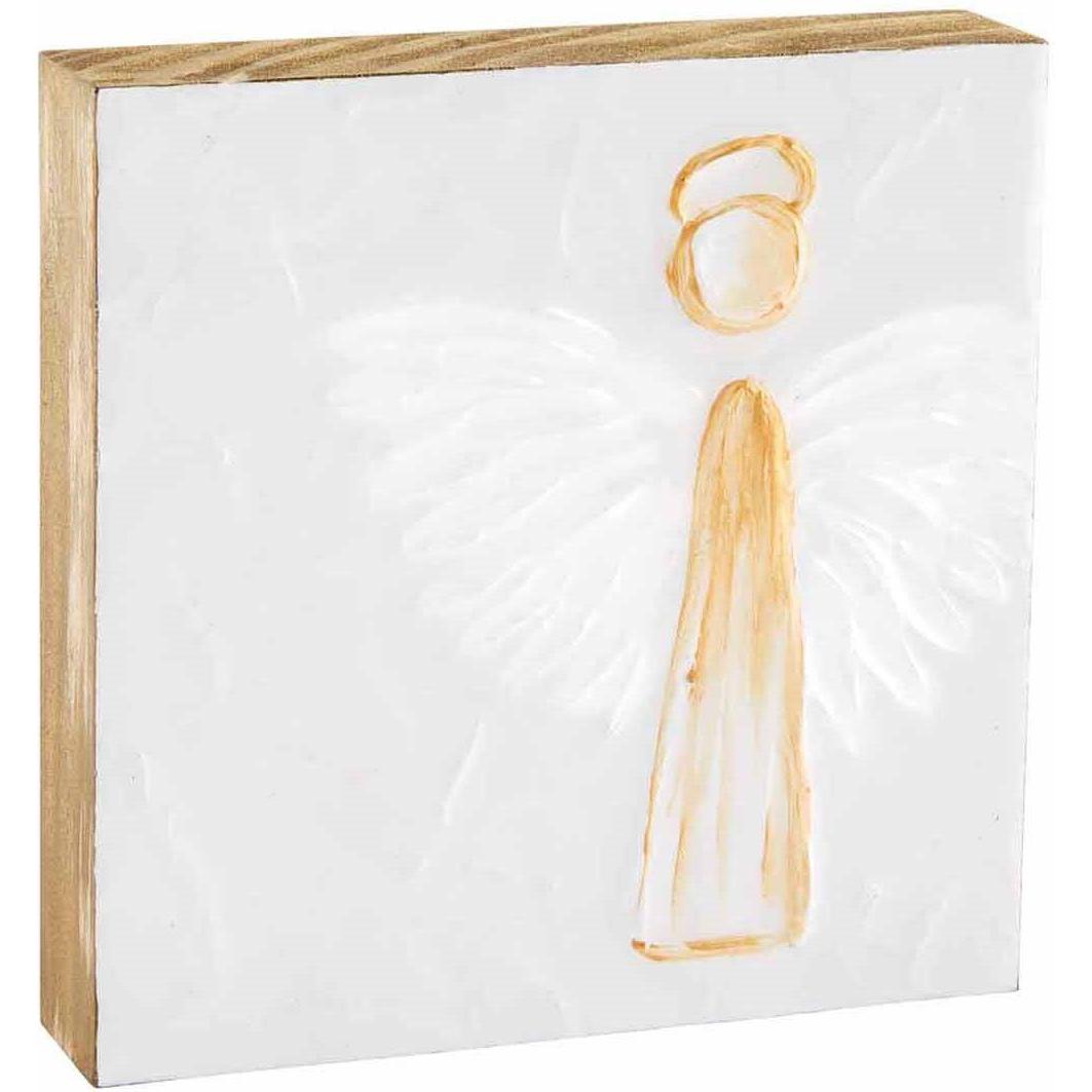 Mud Pie Large Angel Block Plaque