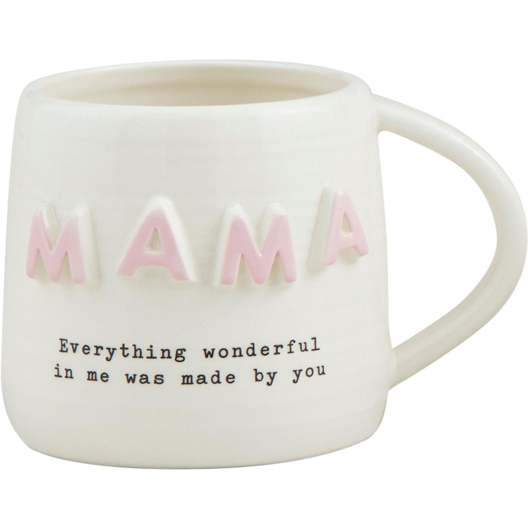 Mud Pie Pink Mom Chunky Letter Mug