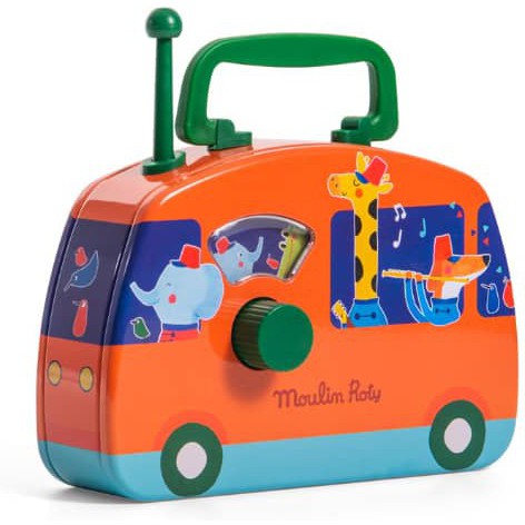 Speedy Monkey Marching Band Metal Bus - Musical Toy - Moulin Roty