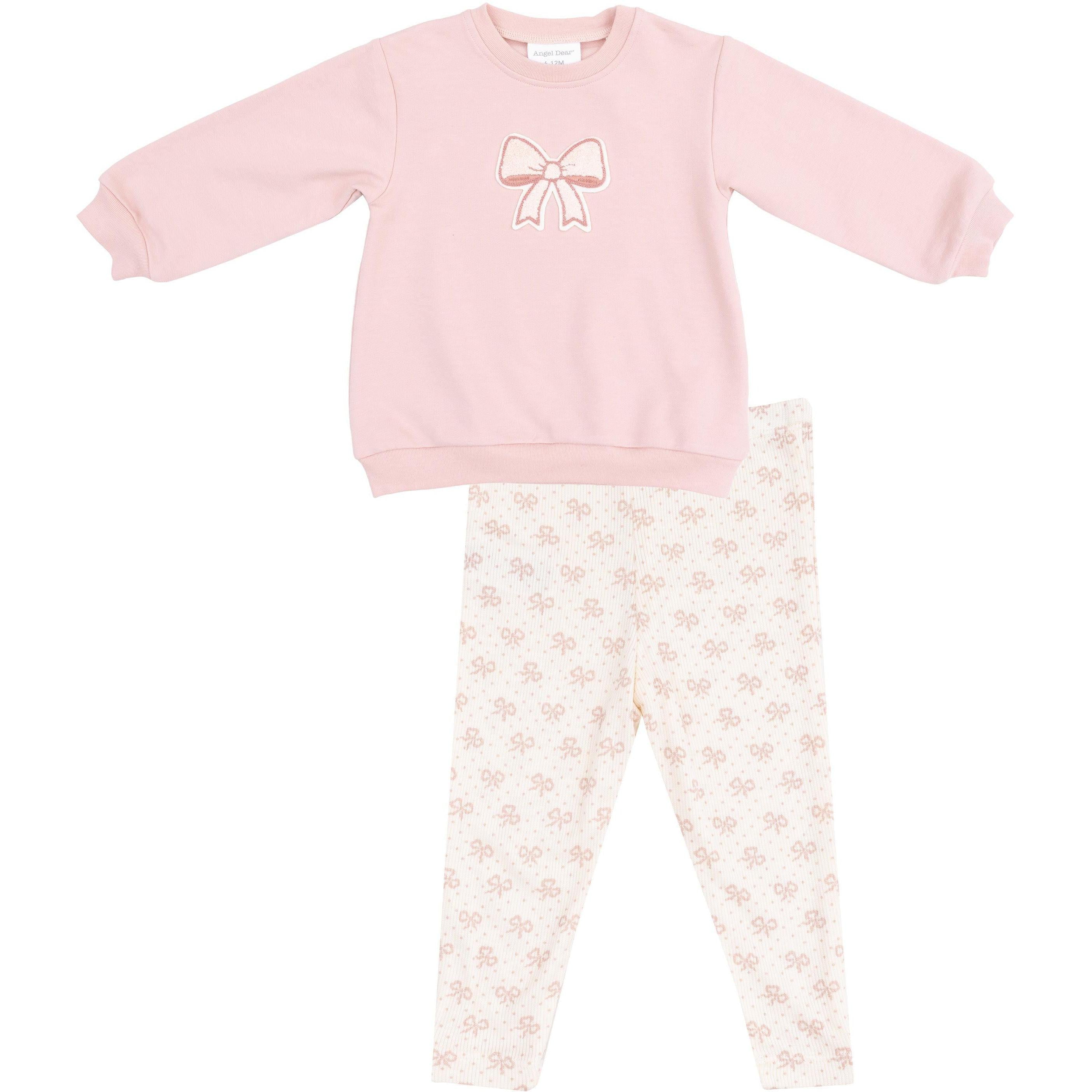 Angel Dear Bows French Terry Oversize Sweatshirt & Leggings