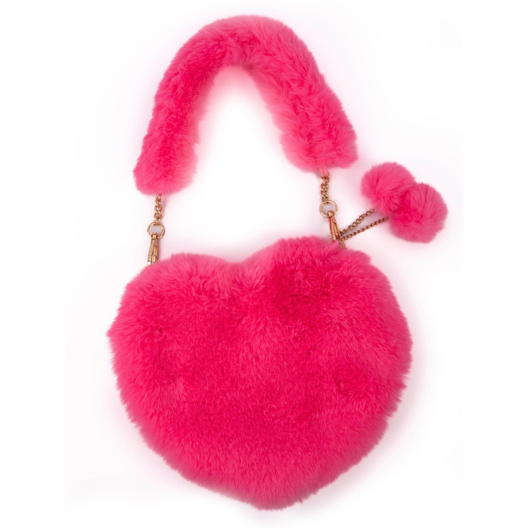 Great Pretenders Pinky Promise Furry Fuchsia Purse