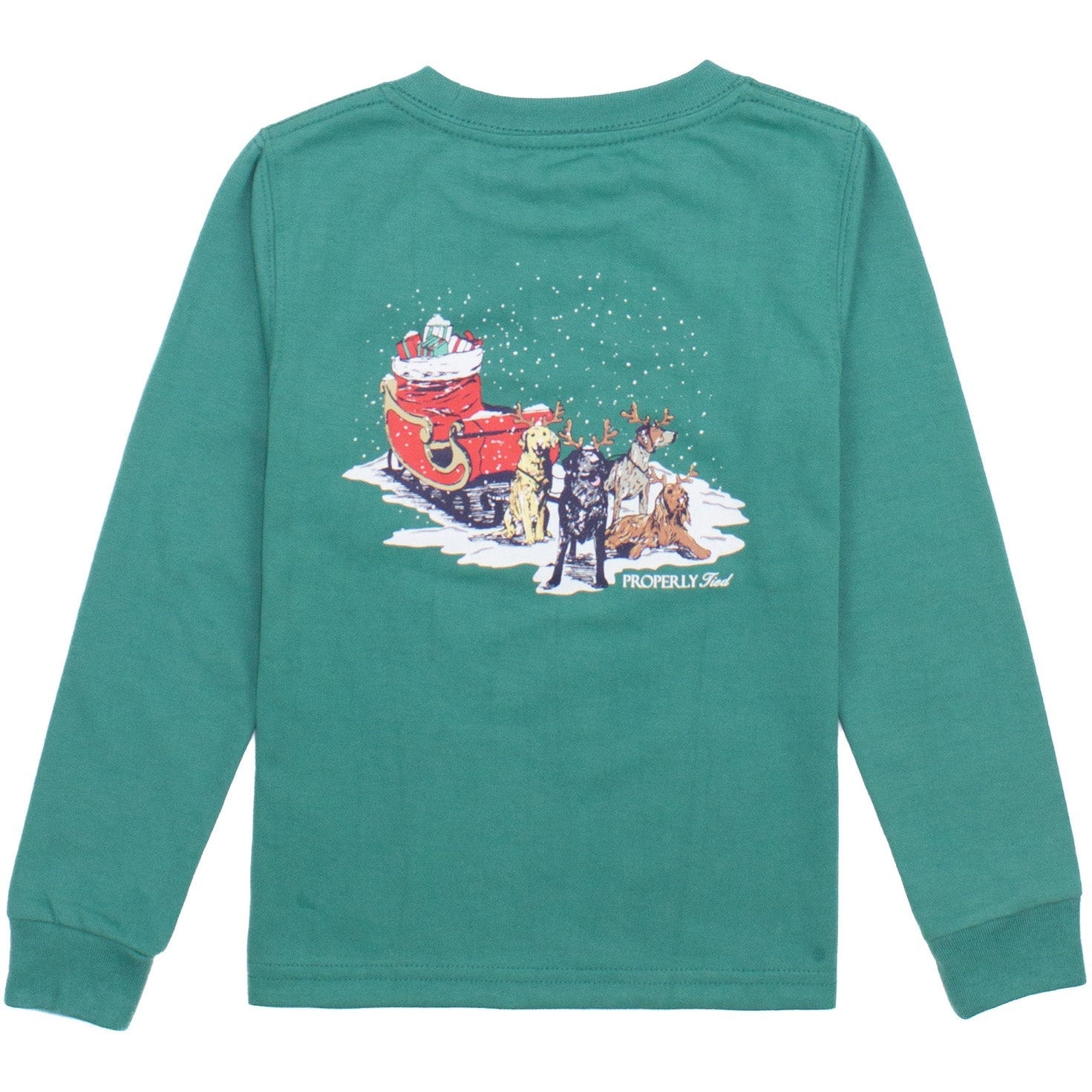 Properly Tied Baby Sleigh Dogs Long Sleeve | Teal