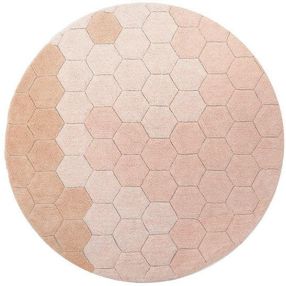Lorena Canals Washable Rug Round Honeycomb Rose