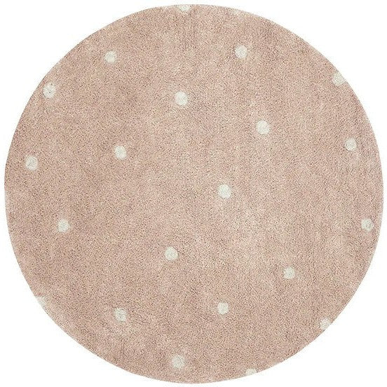 Lorena Canals Washable Rug Round Dot Rose