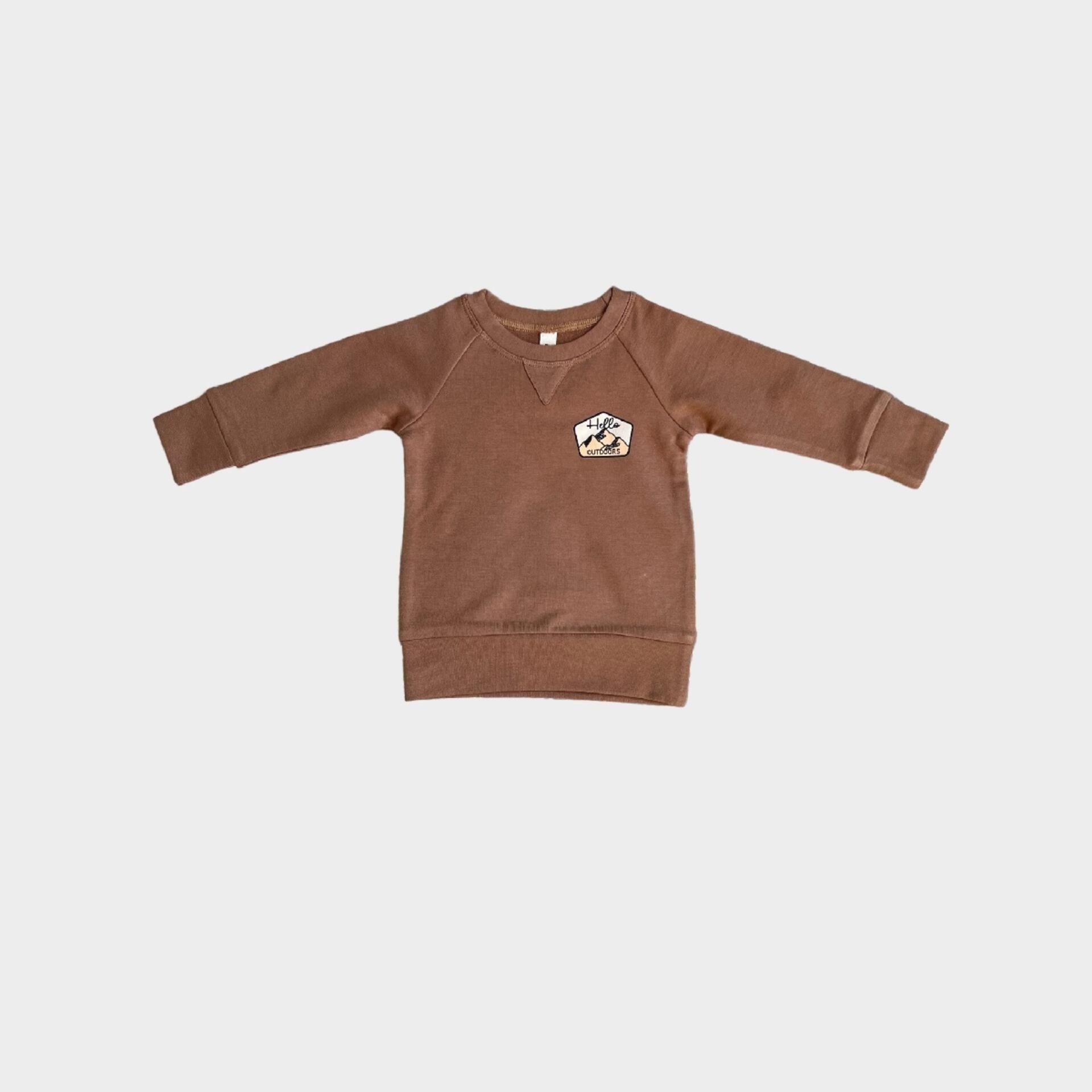 Babysprouts Hello Outdoors/Caramel Raglan Sweatshirt