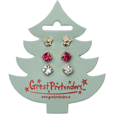 Holiday Pleather Tree Clip on Earrings