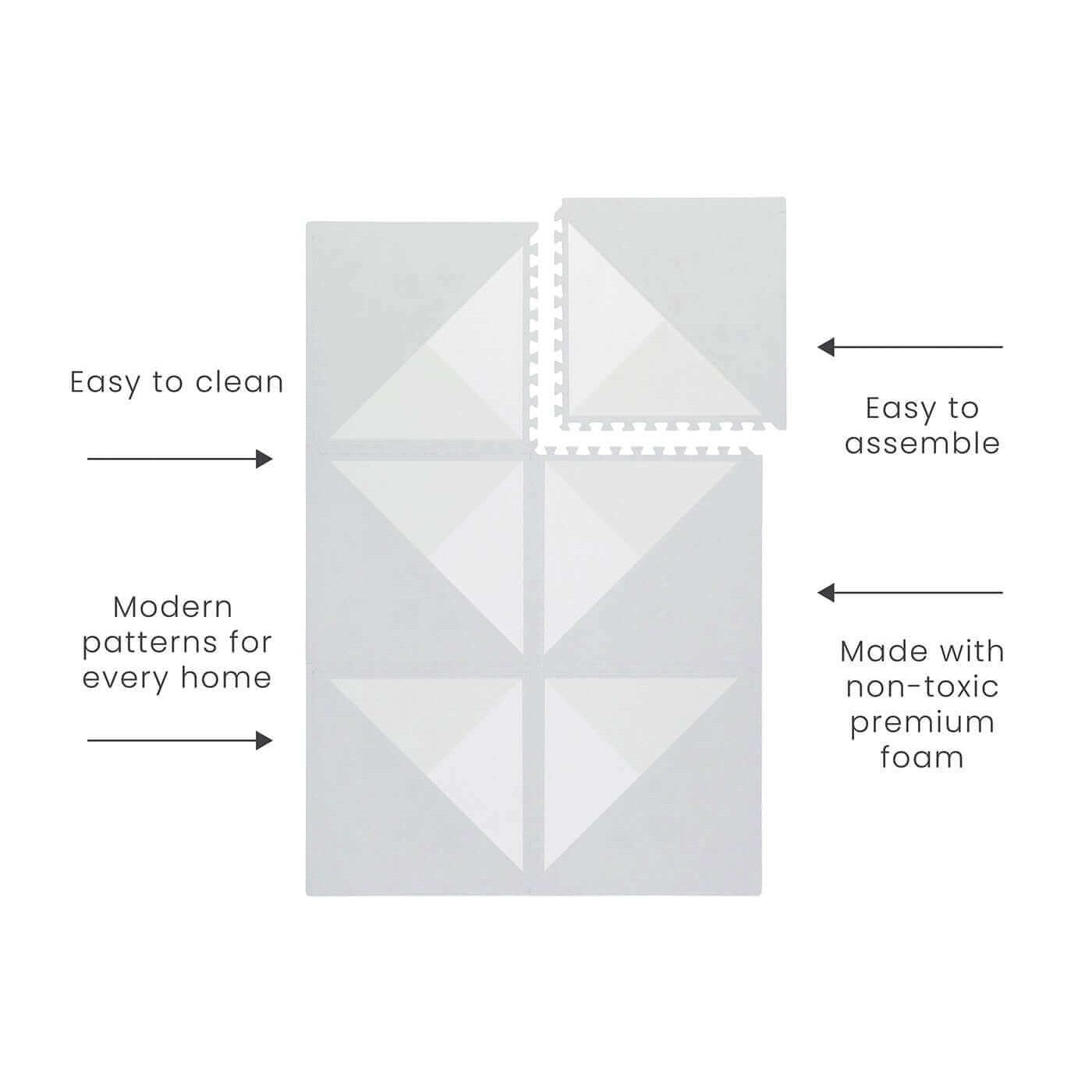 Toddlekind Premium Foam Playmats | Kyte - Soft Storm