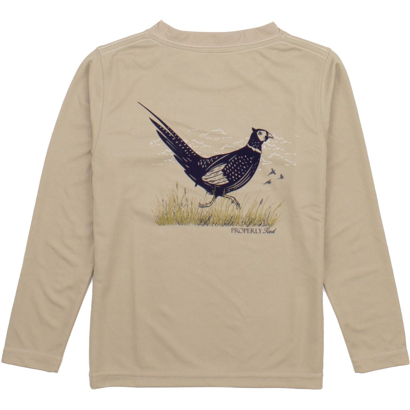 Properly Tied Boys Performance Tee Long Sleeve Pheasant | Sand