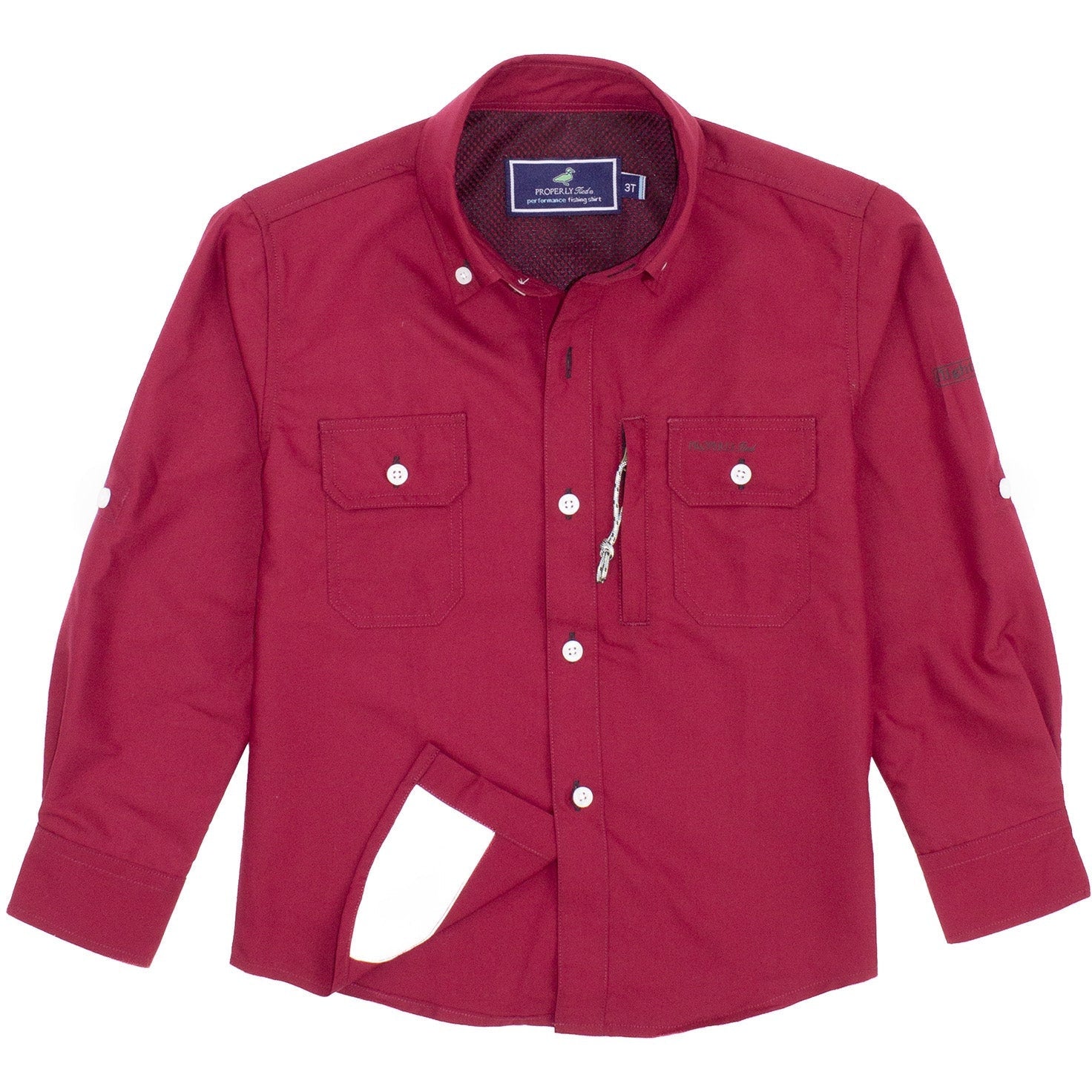 Properly Tied Boys Offshore Fishing Shirt | Cardinal