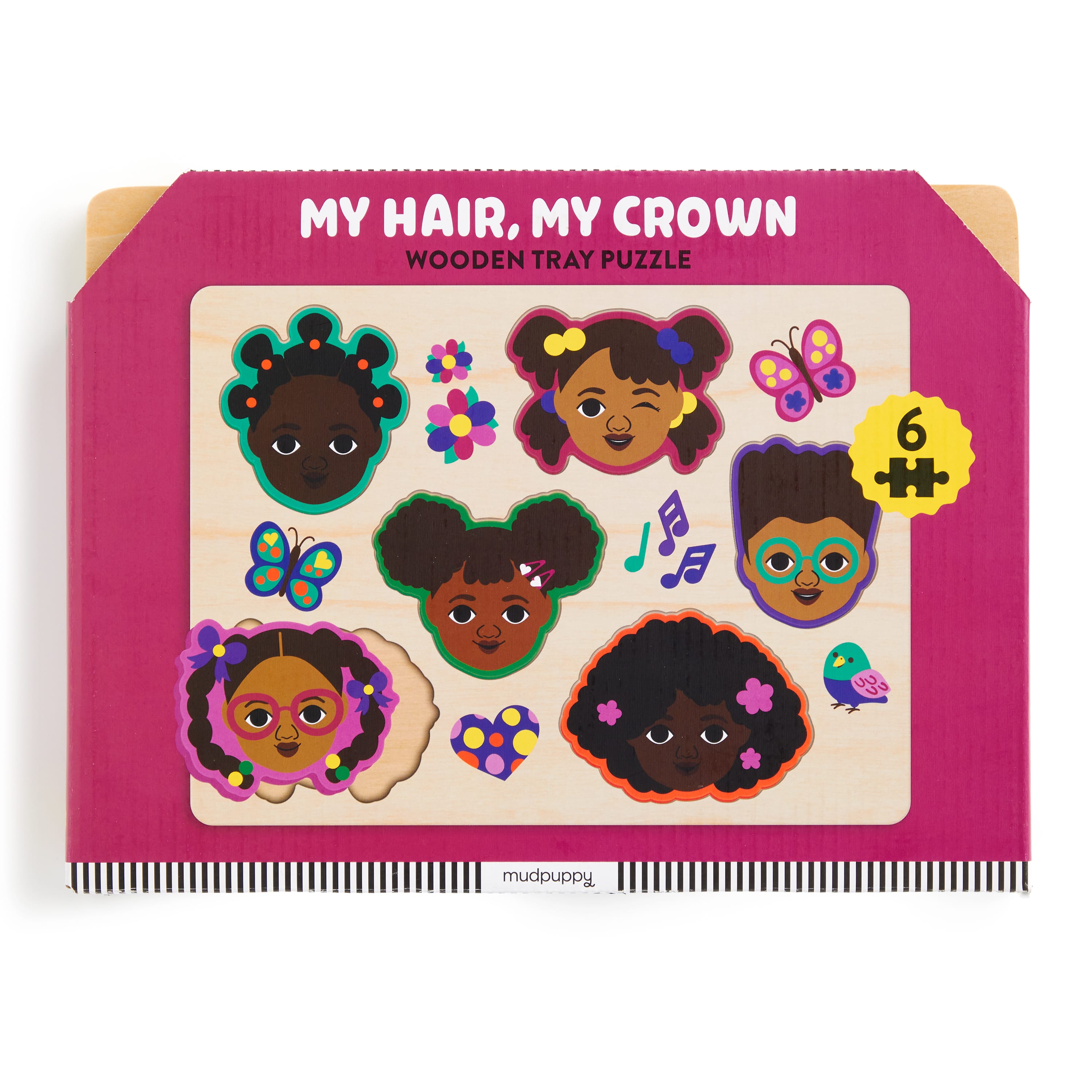 Mudpuppy My Hair, My Crown Wooden Tray Puzzle