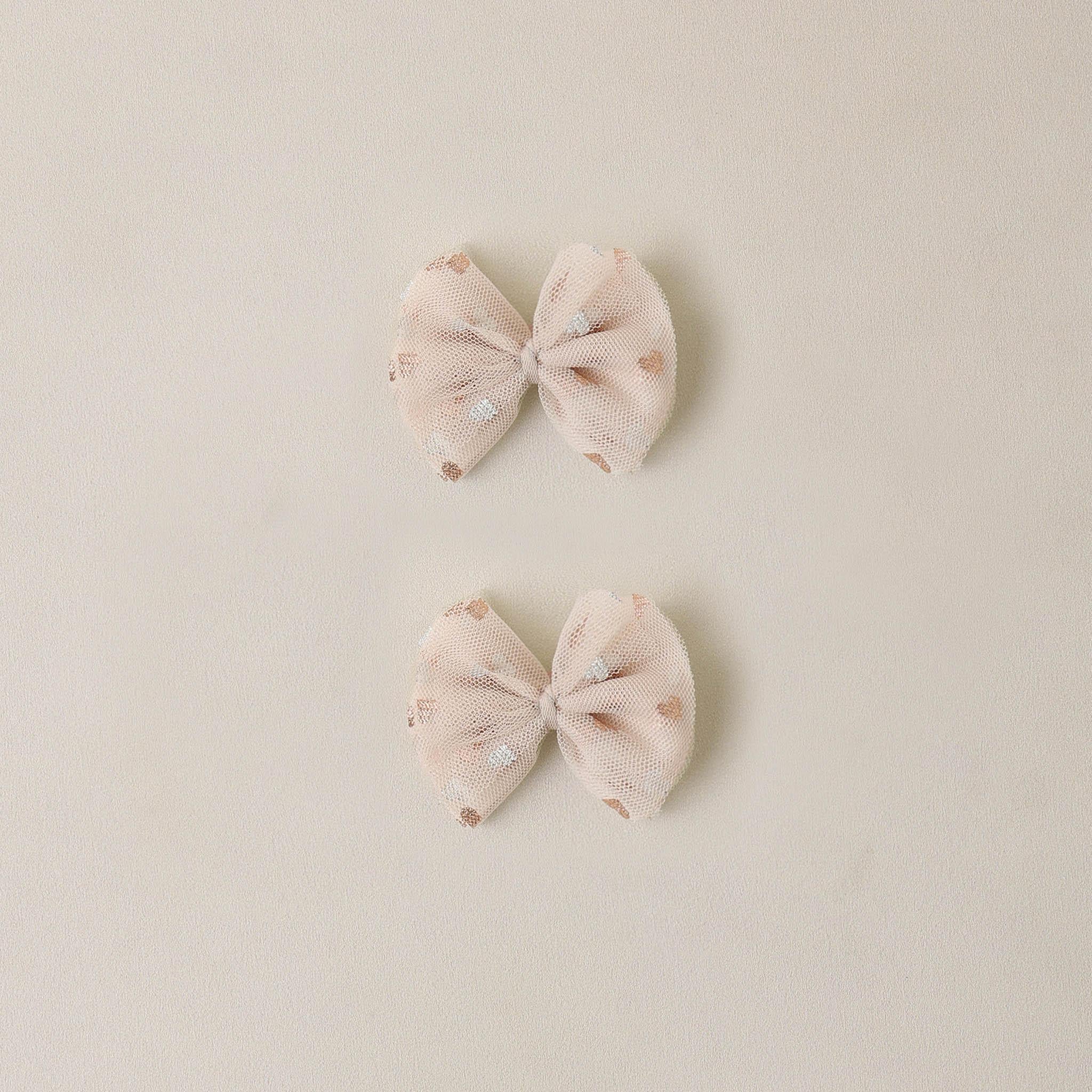 Noralee Flutter Tulle Clips | Rose Gold Hearts