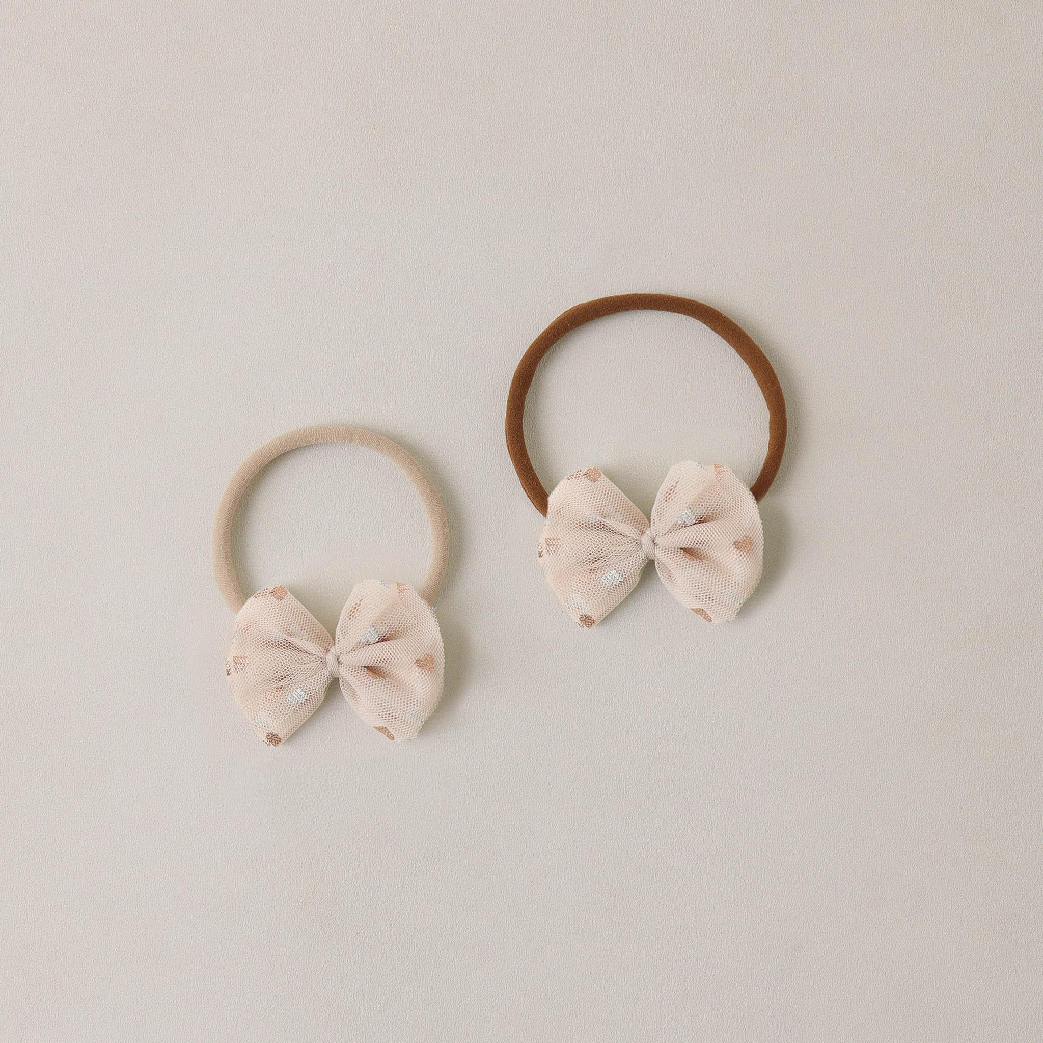 Noralee Flutter Tulle Headband | Rose Gold Hearts