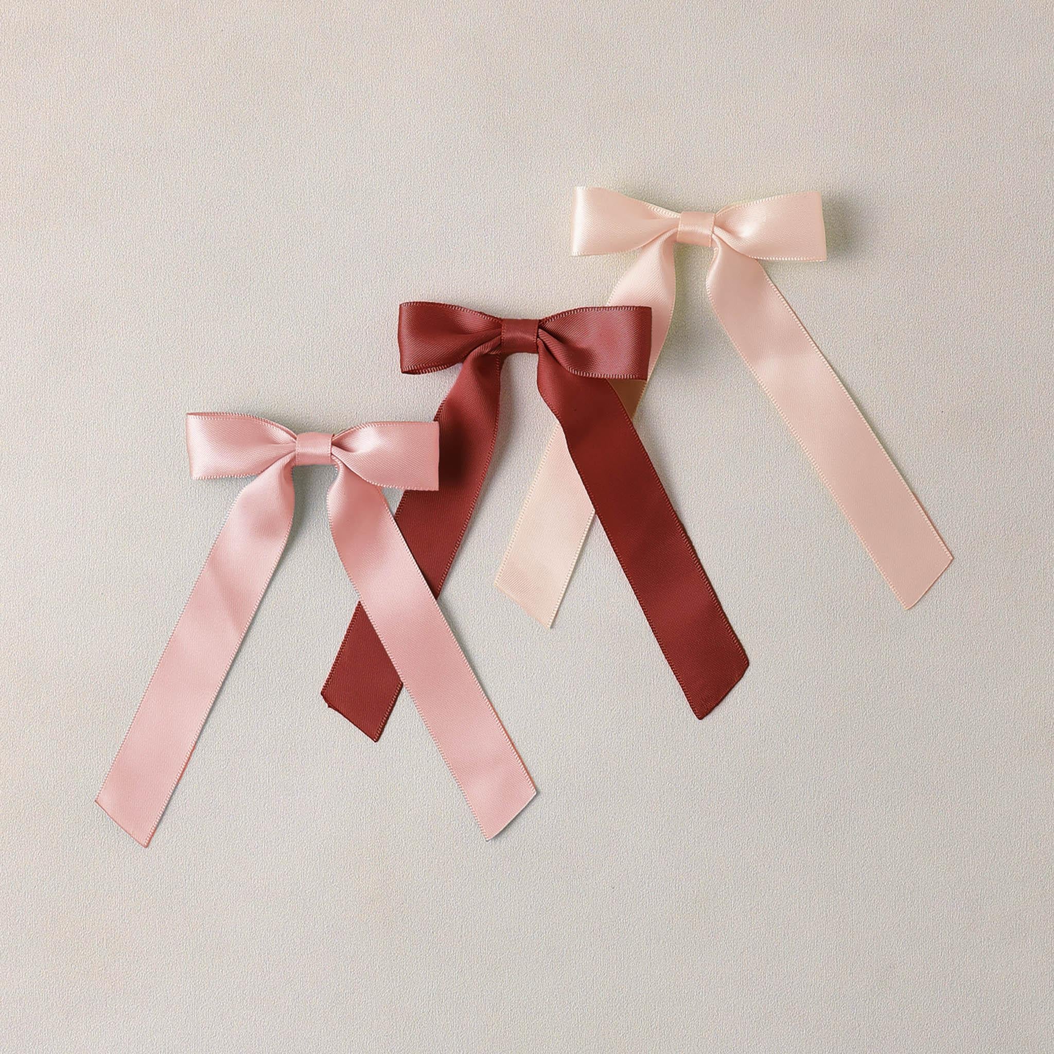 Noralee Satin Ribbon Bows | Blush, Red, Pink