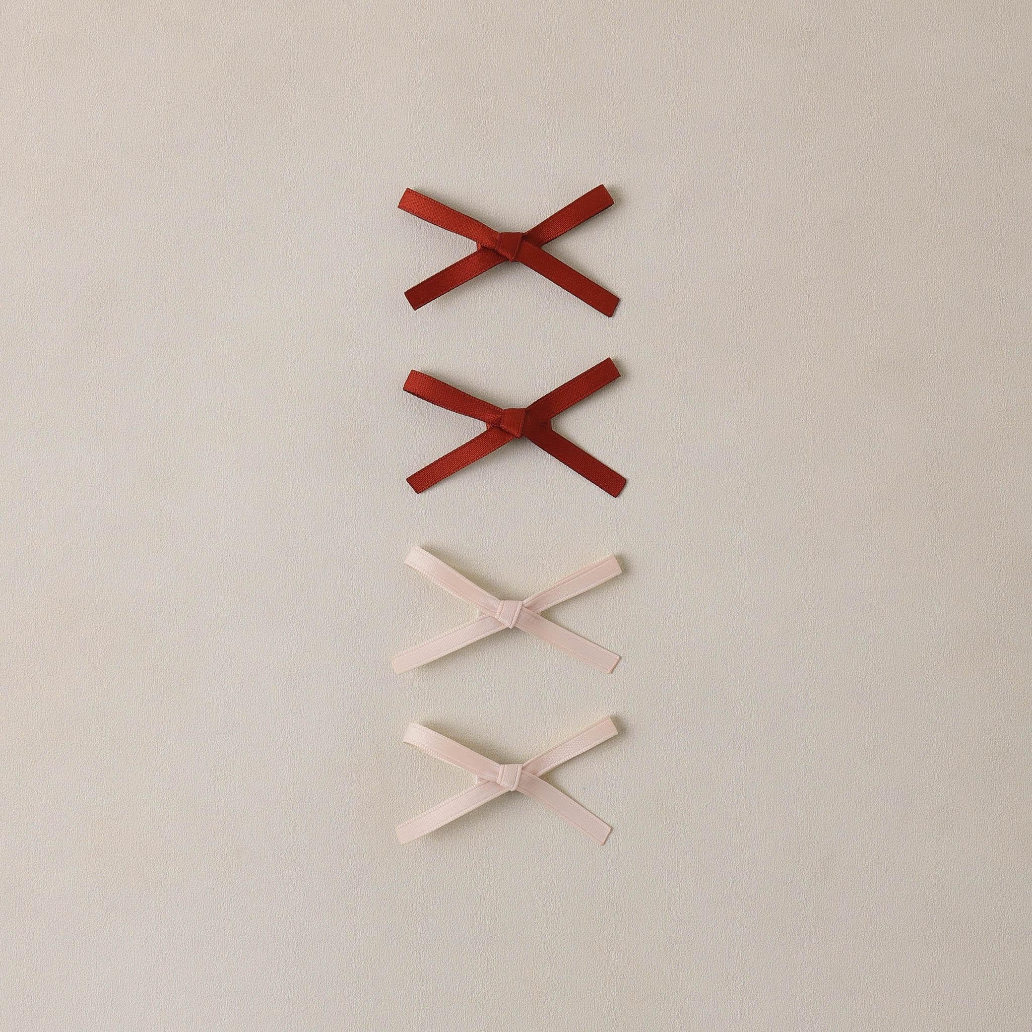 Noralee Mini Satin Ribbon Bows | Blush, Red