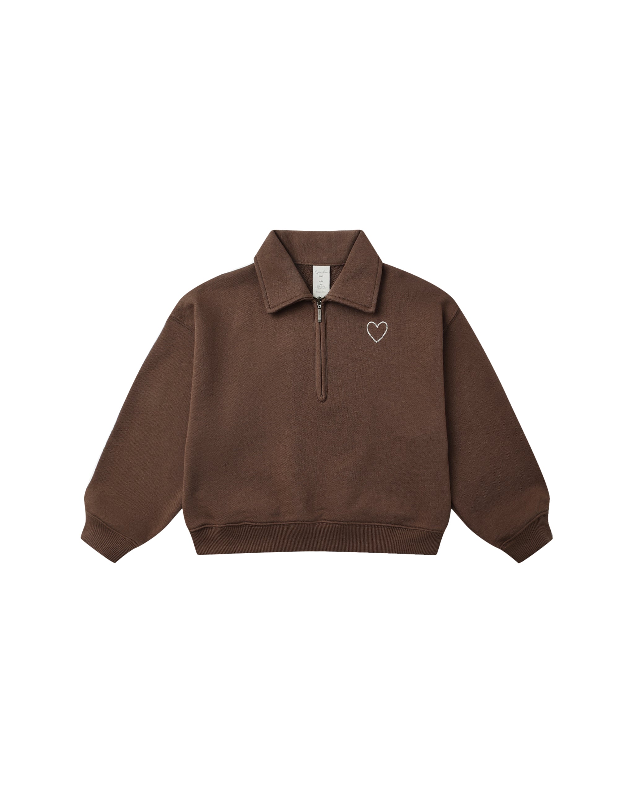 Quarter Zip Sweatshirt || Brown