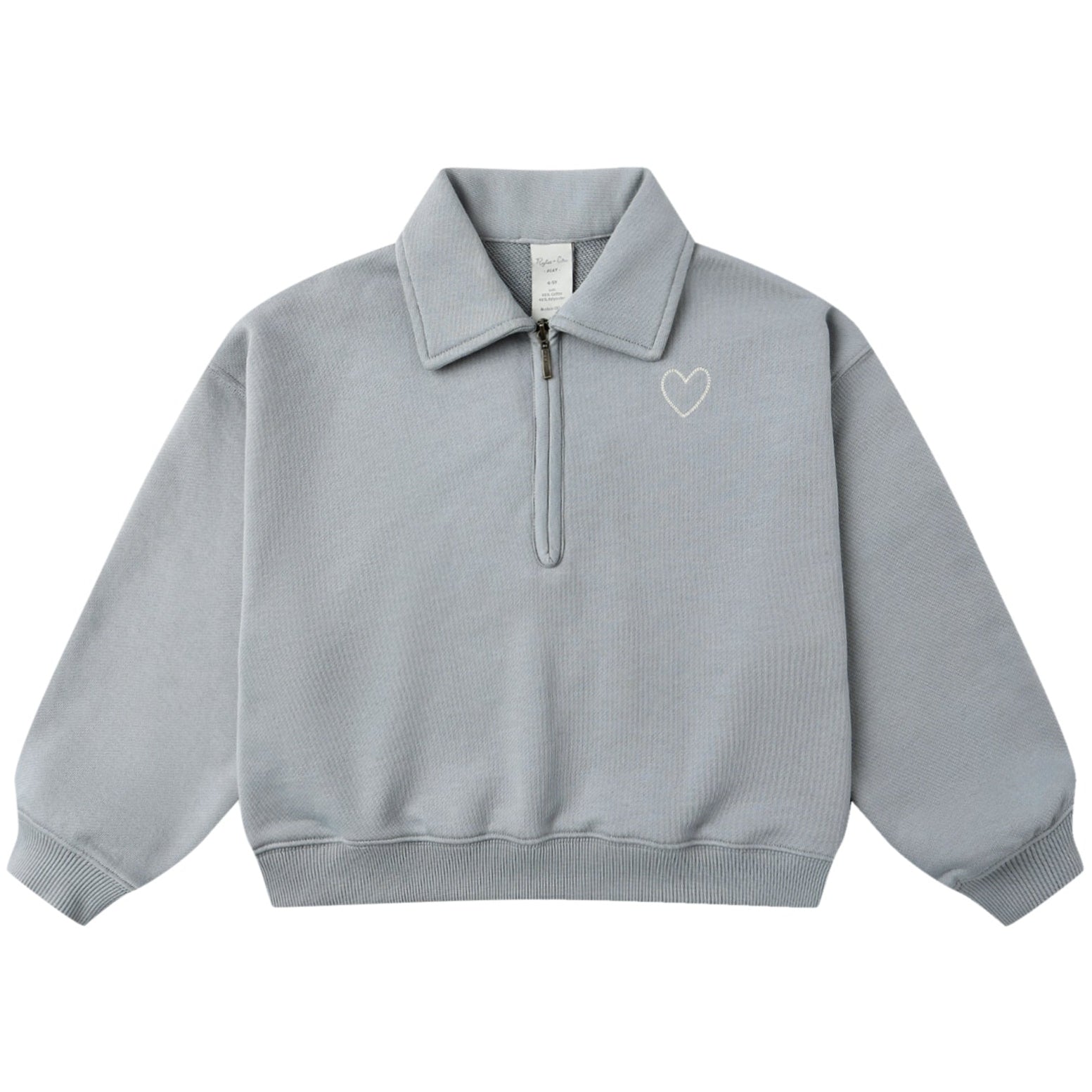 Rylee + Cru Quarter Zip Sweatshirt || Dusty Blue
