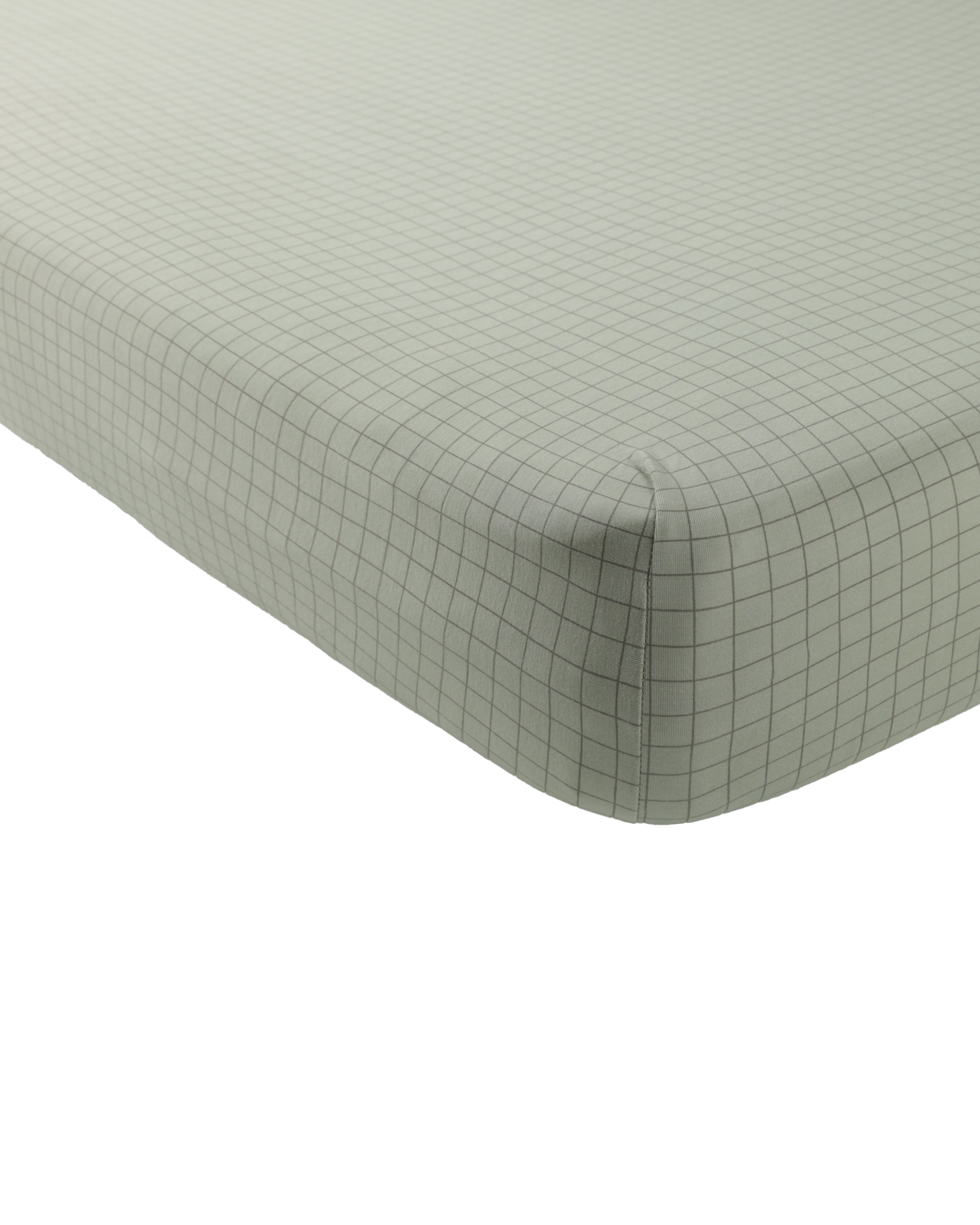Quincy Mae Bamboo Crib Sheet || Sage Grid
