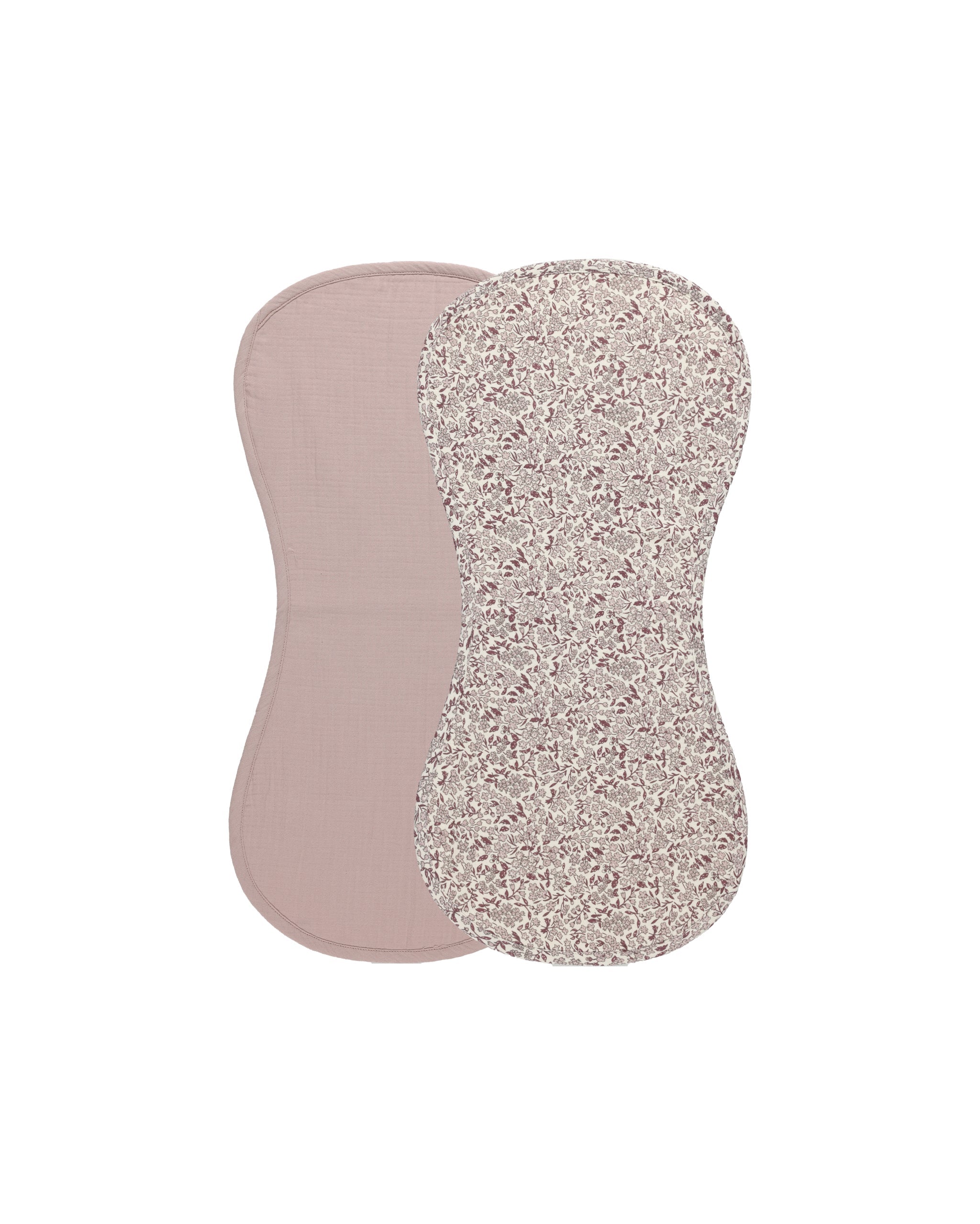 Quincy Mae Burp Cloth, 2 Pack | Mauve, Mauve Ditsy