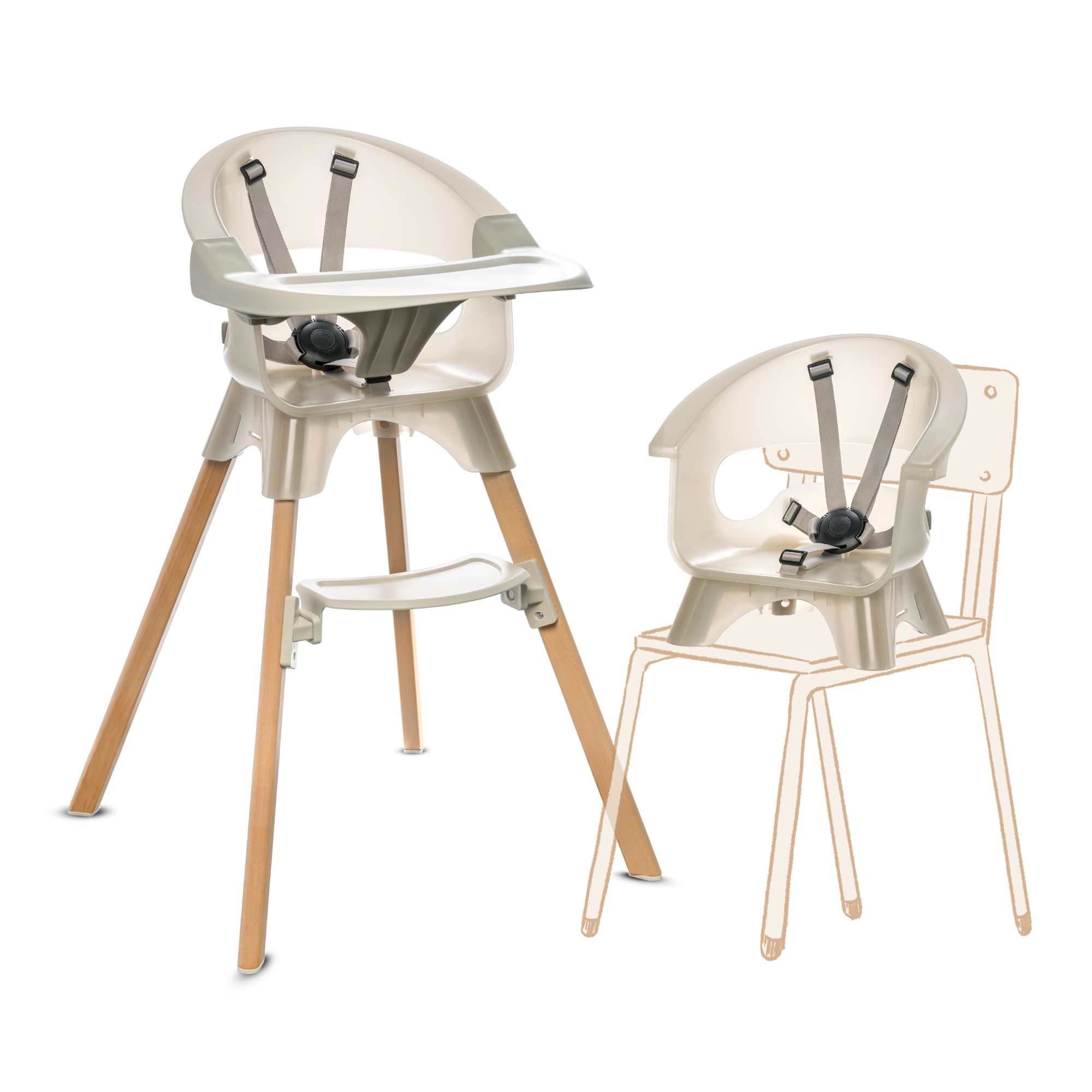 Paperclip Terra 2-in-1 High Chair & Booster