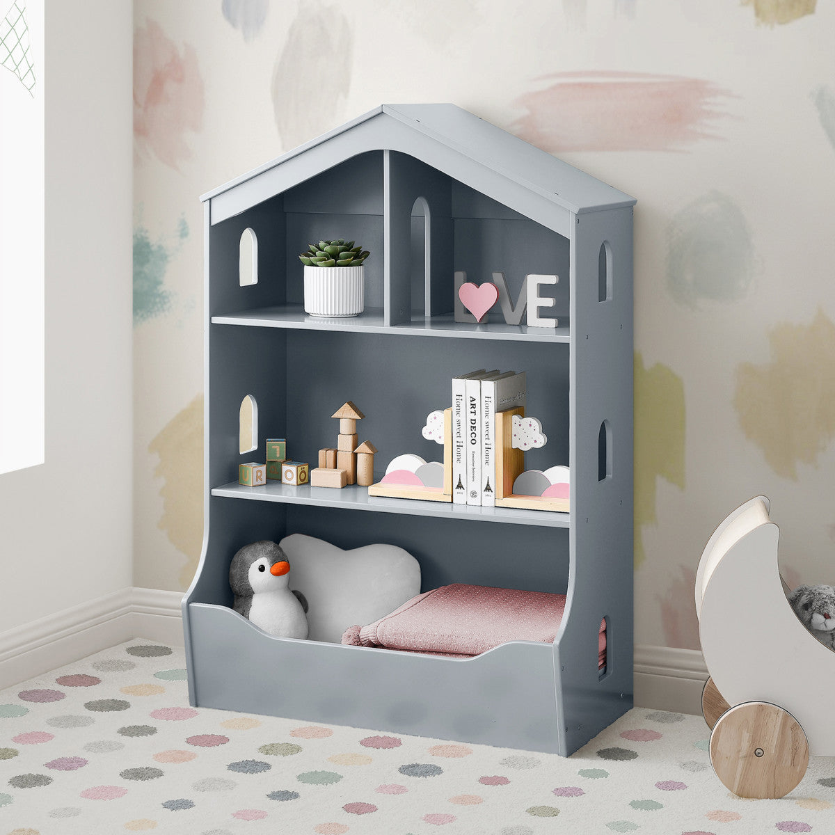Delta Children Playhouse Bookcase with Toy Storage