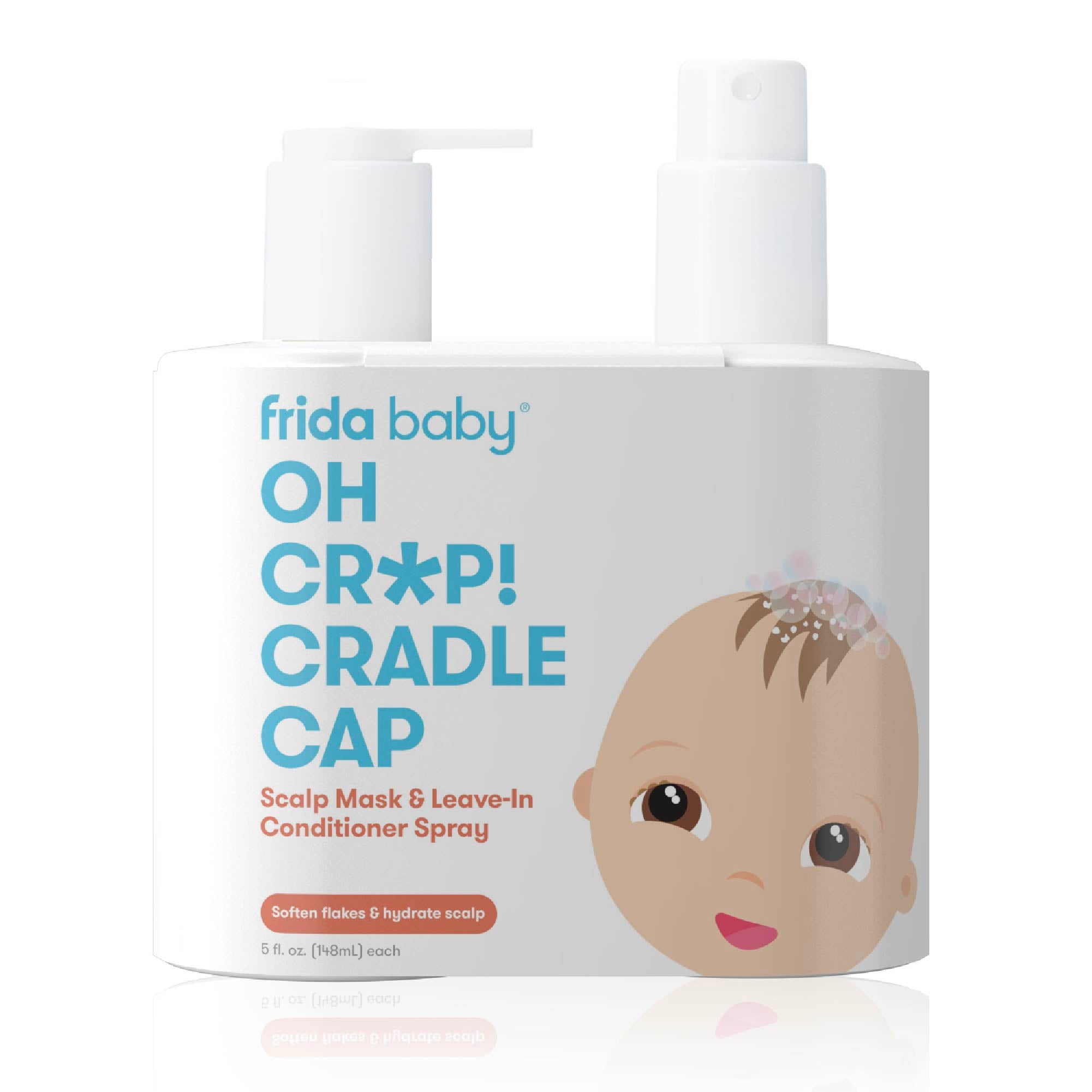 Frida Oh Cr*p! Cradle Cap Flake Fixer Scalp Spray + Scalp Mask Duo