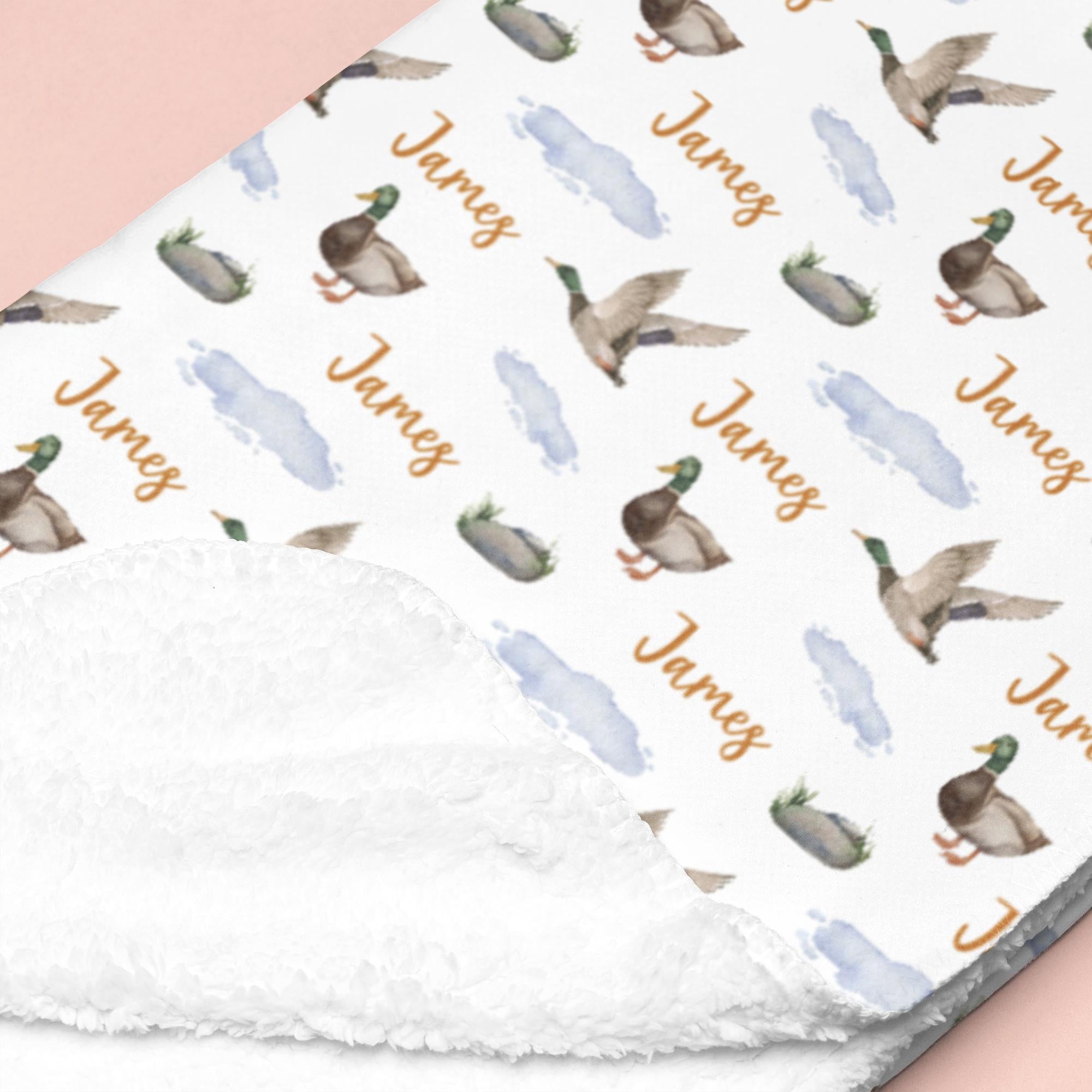 Sugar + Maple Sherpa-Lined Personalized Blanket | Many Mallards