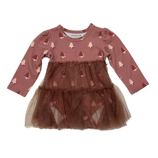 Baby Sprouts Tulle Bodysuit Dress | Holiday Tree