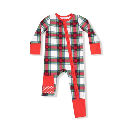 Angel Dear Holiday Plaid - 2 Way Zipper Romper