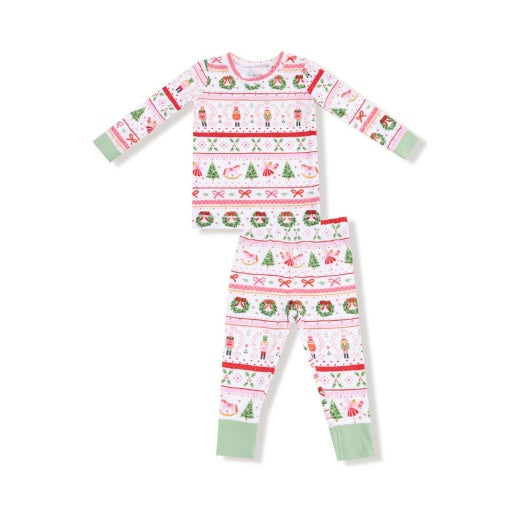 Angel Dear Sugar Plum Fairy - Nutcracker Fair Isle - Pink - Long Sleeve Loungewear Set