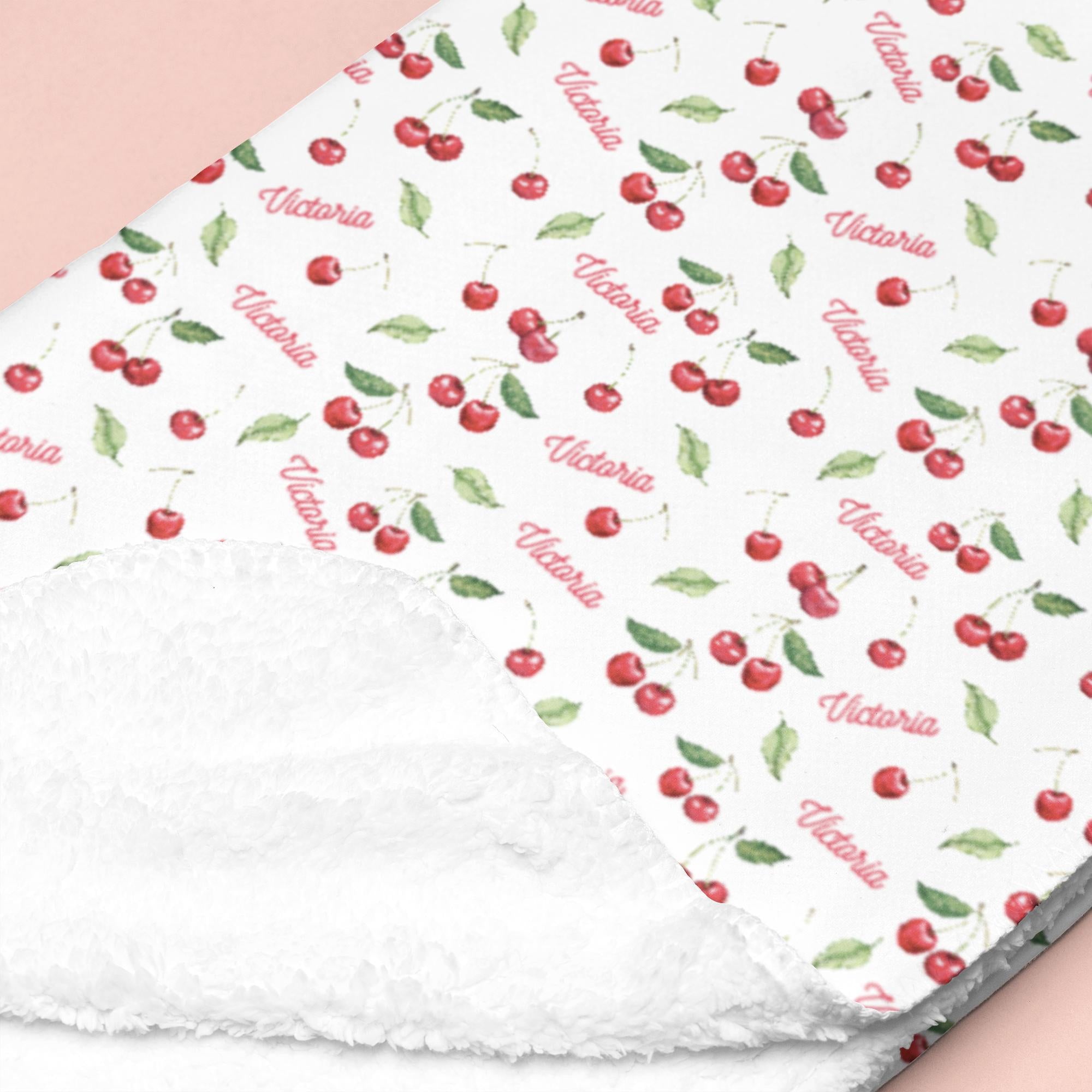 Sugar + Maple Sherpa-Lined Personalized Blanket | Very Cherry