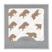Newcastle Classics Goodnight Bear Hooded Towel + Washcloth Set