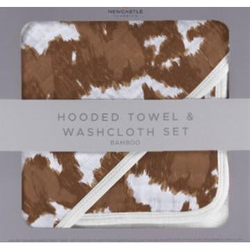 Newcastle Classics Cowhide Hooded Towel + Washcloth Set