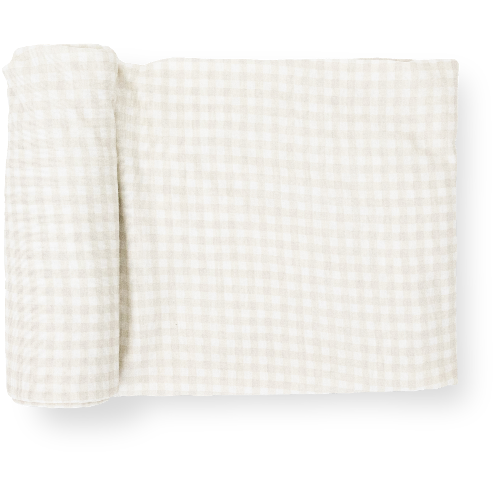 Little Unicorn Stretch Knit Swaddle Blanket | Tan Gingham