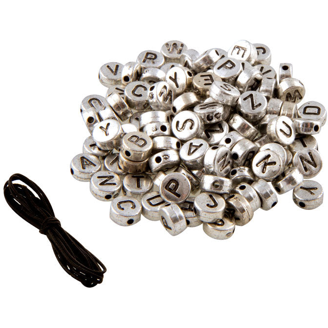 Fashion Angels Tell Your Story Alphabet Bead Bag - Silver Tablets