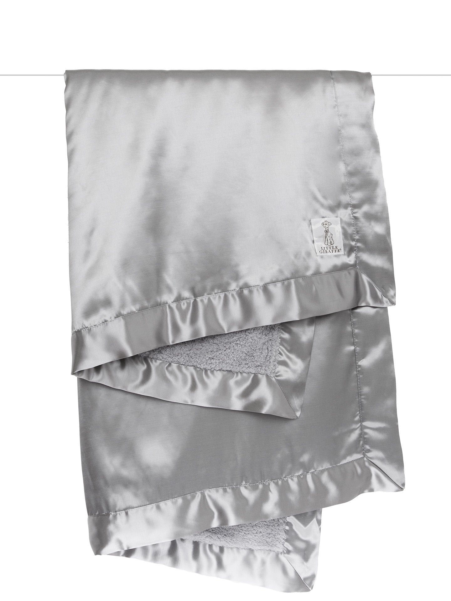 Little Giraffe Chenille Satin Baby Blanket