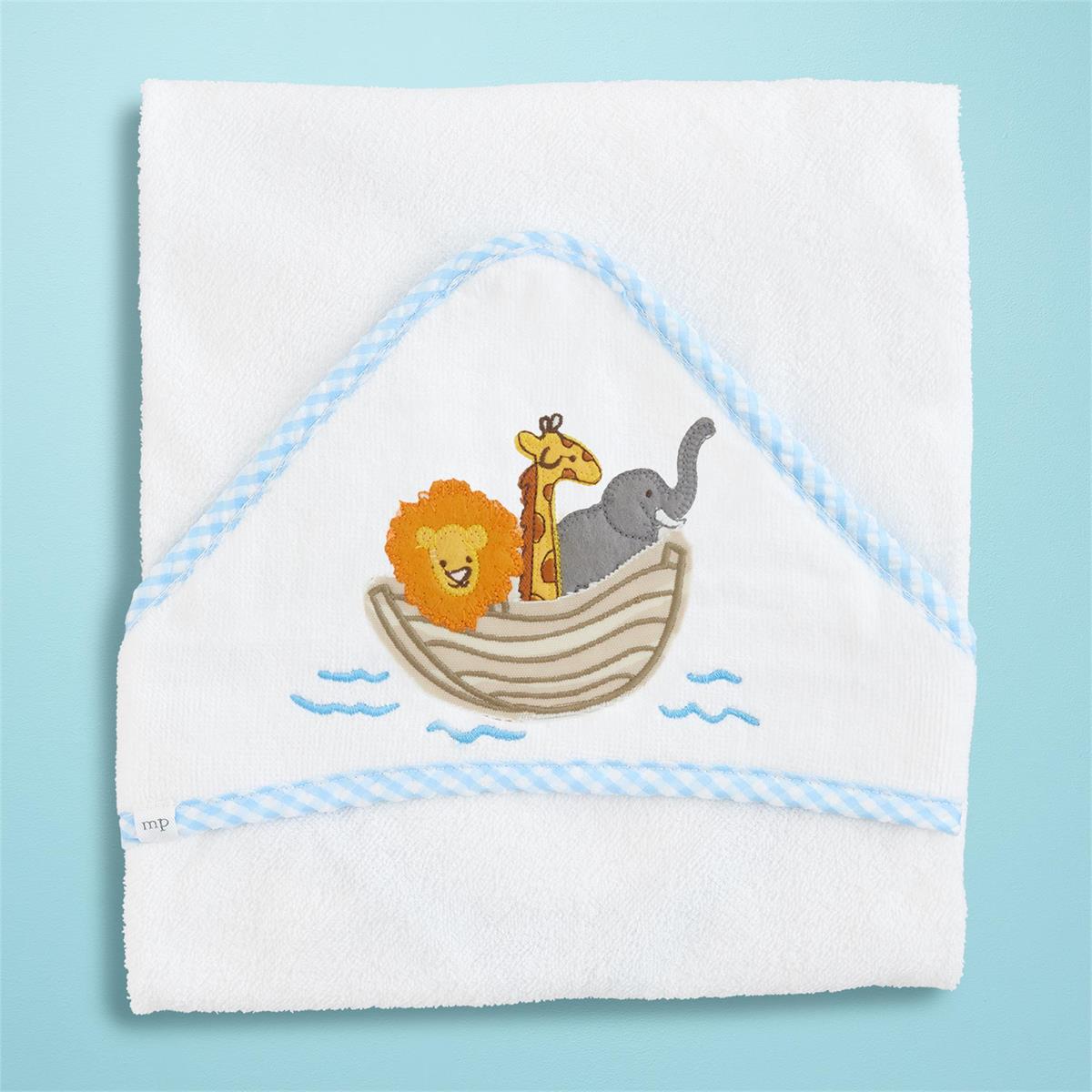 Mud Pie Noahs Ark Applique Hooded Towel
