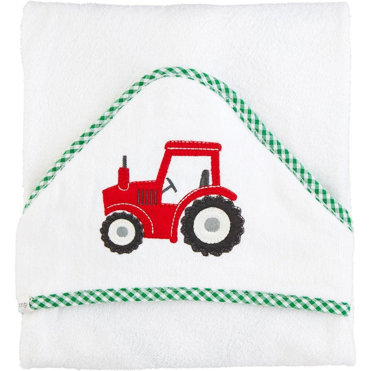 Mud Pie Tractor Applique Hooded Towel