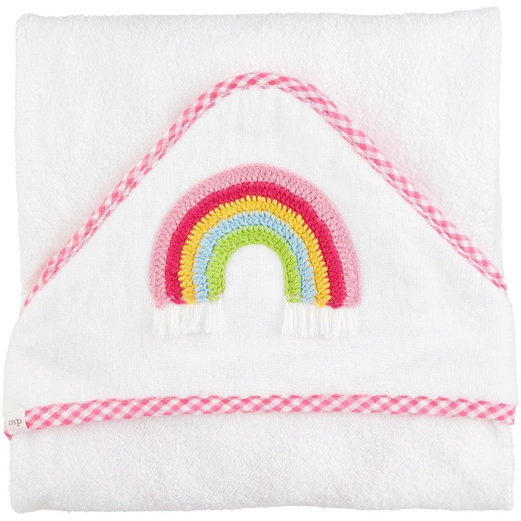 Mud Pie Rainbow Applique Hooded Towel