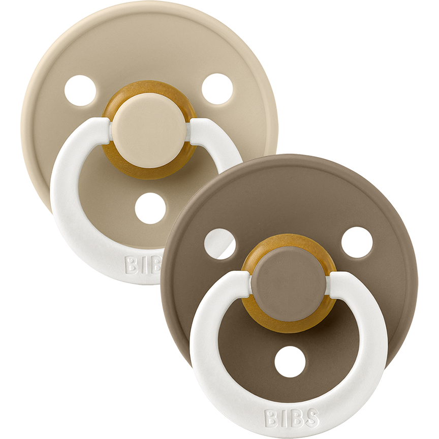 BIBS Color GLOW 2-Pack | Vanilla/Dark Oak