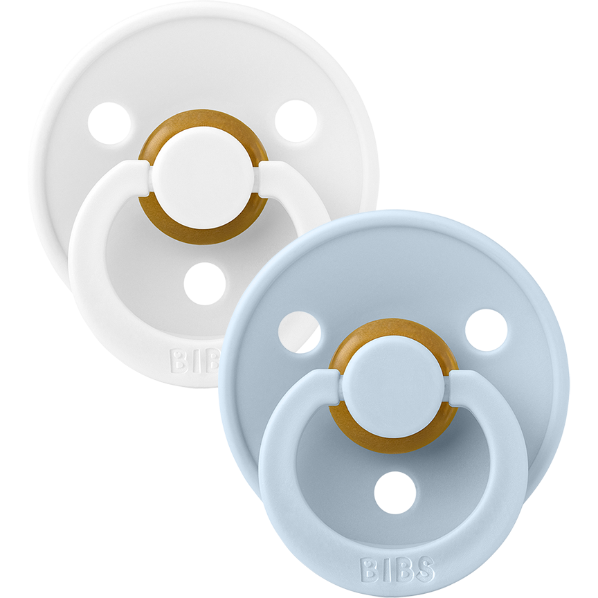 BIBS Color 2-Pack | White/Baby Blue