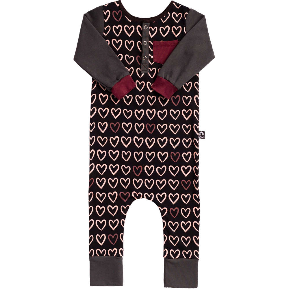 Long Sleeve Henley Pocket Rag - Heart Stripe by RAGS