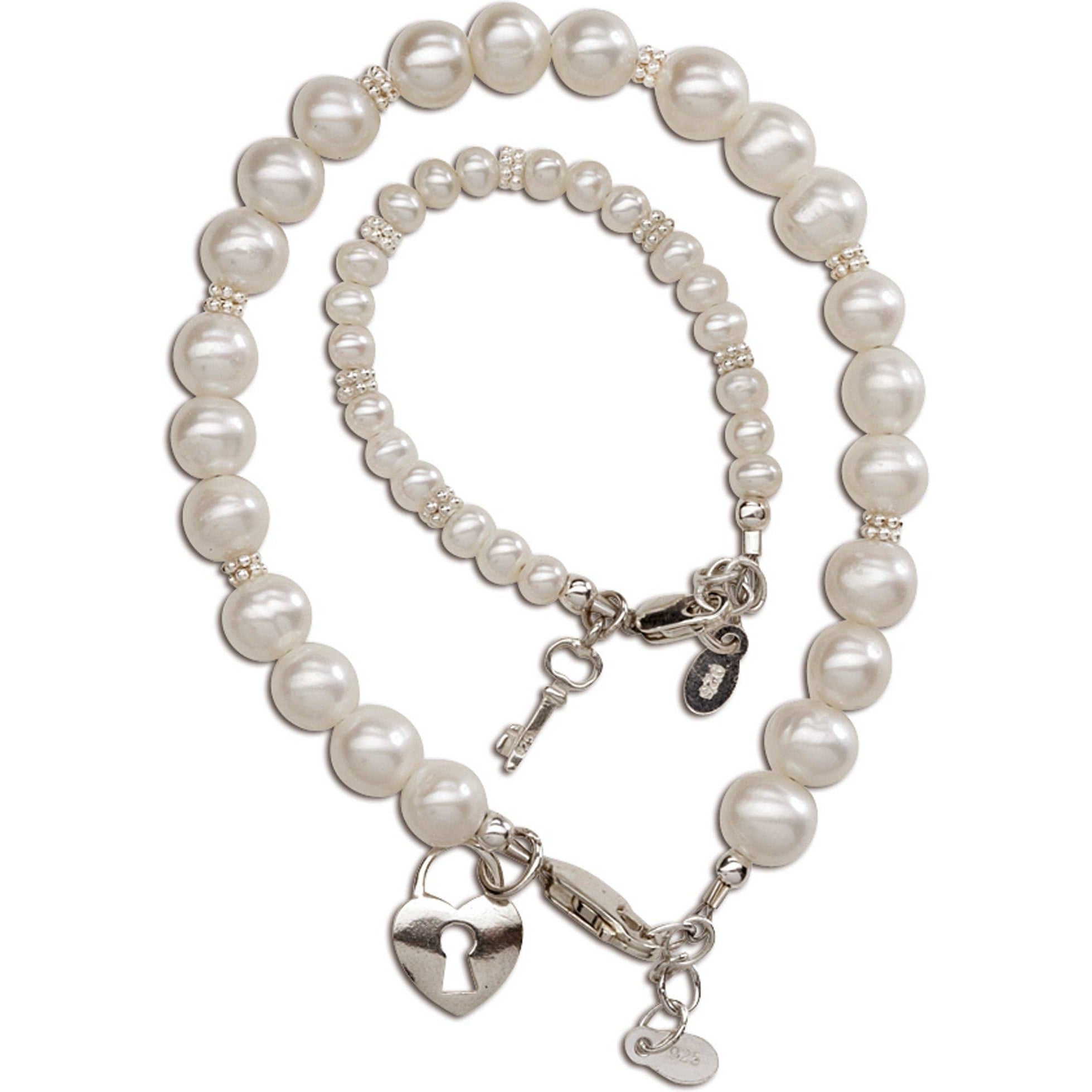 Cherished Moments Mom and Me 2-Piece Bracelet Set Key To Heart Baby Bracelet
