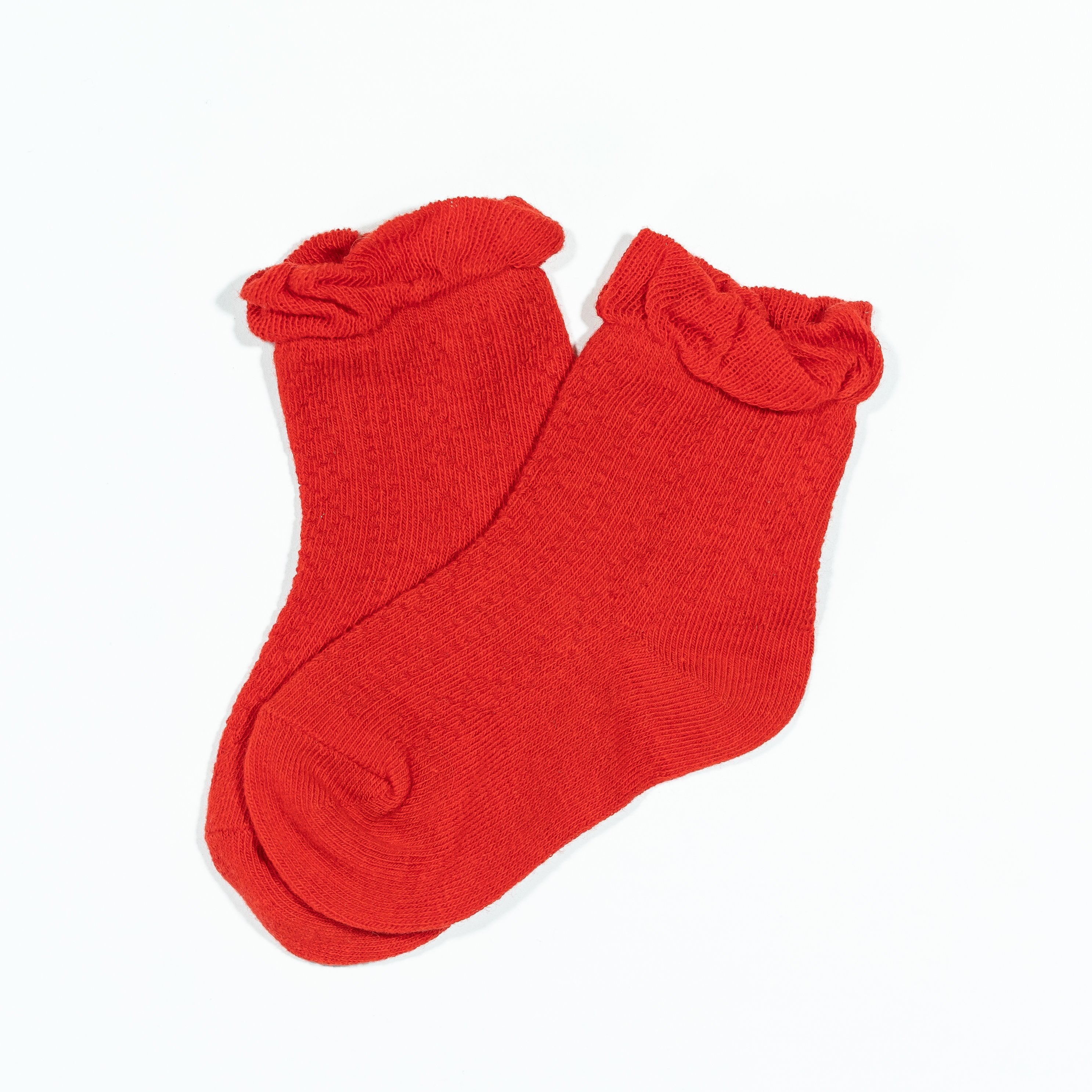 Little Stocking Co. Bright Red Anklet Socks