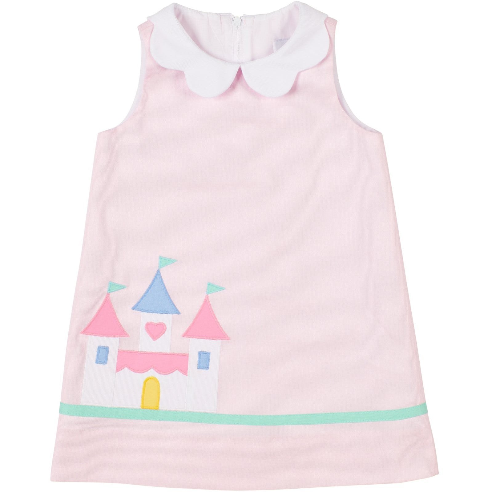 Florence Eiseman Girls Pink Dress With Princess Castle
