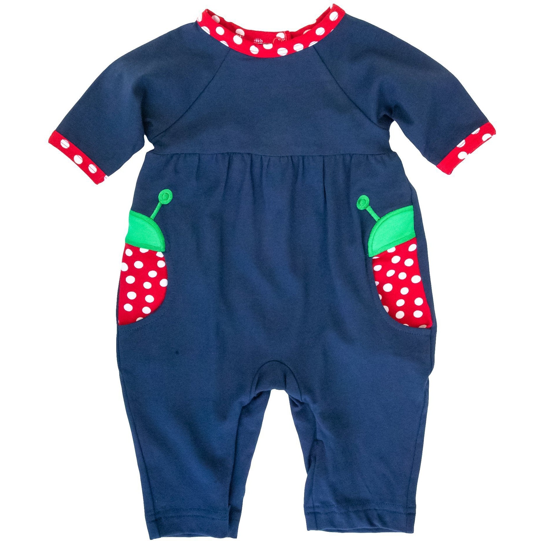 Florence Eiseman Knit Longall with Ladybug Pockets