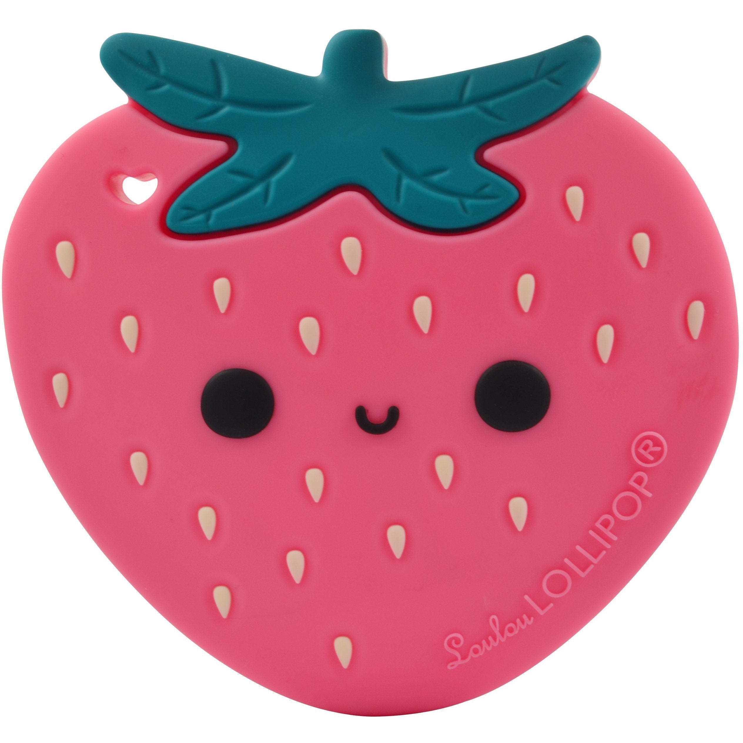 Loulou Lollipop Strawberry Silicone Teether Single